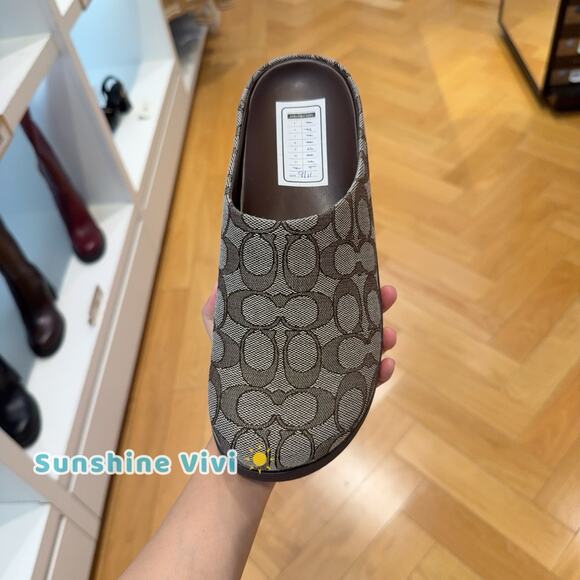 NWT Coach Women's Link Mule In Signature Jacquard CBN24 Oak/Maple us 10 - Picture 5 of 5